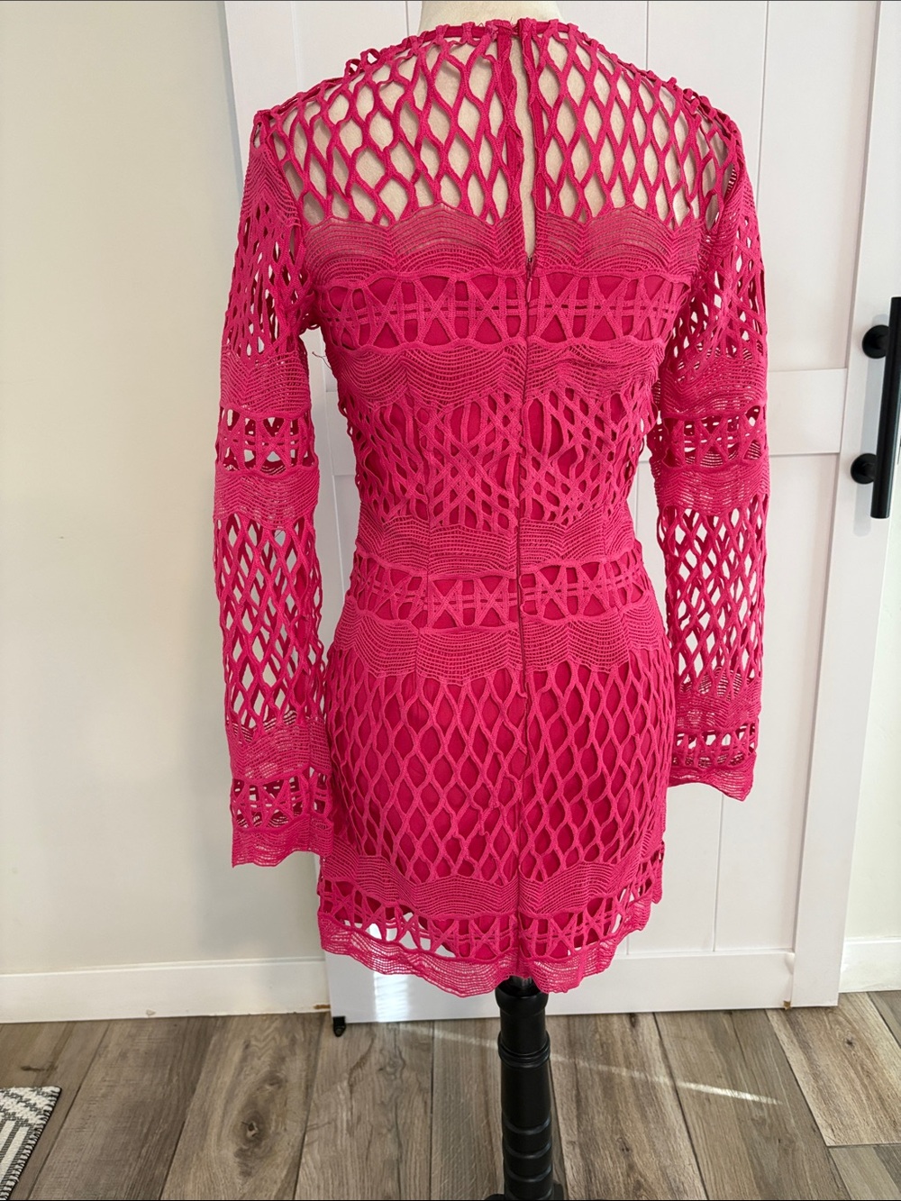 Fuchsia Long Sleeve Mini Dress - Picture 2 of 6